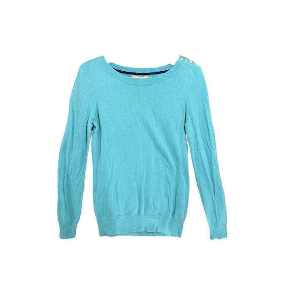 Banana Republic Merino‎ Wool Blend Jewel Neck Sweater Turquoise Size S - Picture 1 of 4